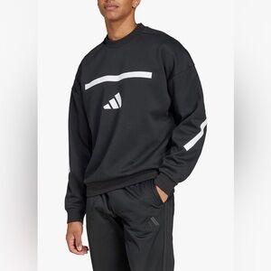 Adidas Mens Z.n.e. Pull On Crew Neck Sweatshirt in Black/White, Size M Tall, NWT